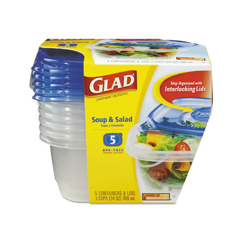 Glad GladWare Soup and Salad Food Storage Containers 24 oz COX60796PK