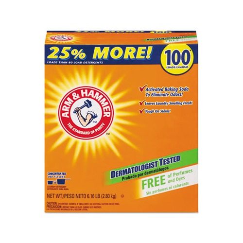 Arm And Hammer Laundry Detergent, Powder, 100 Loads, Unscented, 6.61lb