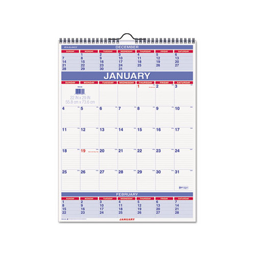 At a Glance Three Month Wall Calendar AAGPM1028 Shoplet