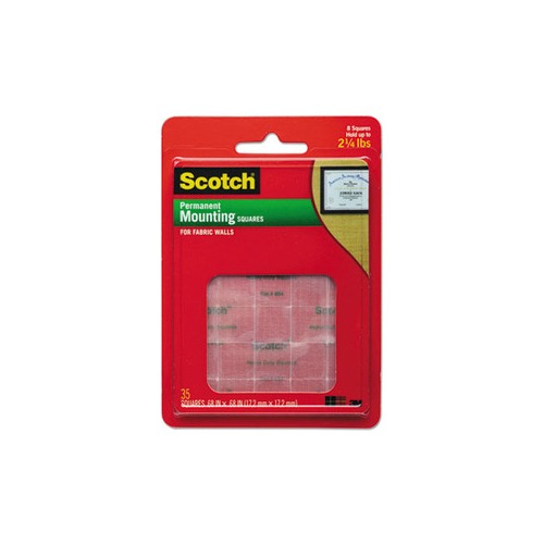 Scotchbrite Permanent HeavyDuty Mounting Squares for Fabric Walls
