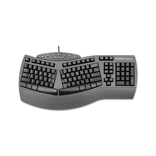 Fellowes Ergonomic SplitDesign Keyboard w/Antimicrobial Protection