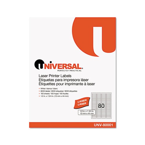 Universal Laser Printer Permanent Labels UNV80001